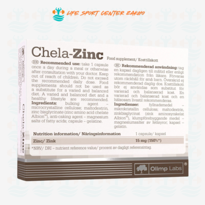 OLIMP CHELA-ZINC chelate bisglycinate amino acid mineral support 30 caps